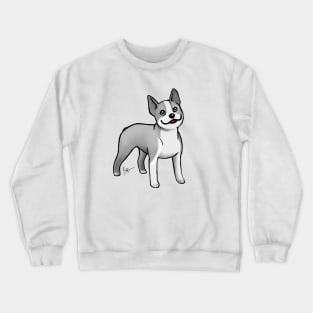 Dog - Boston Terrier - Gray Crewneck Sweatshirt